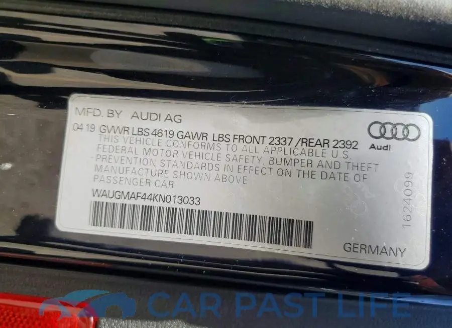 WAUGMAF44KN013033# 12