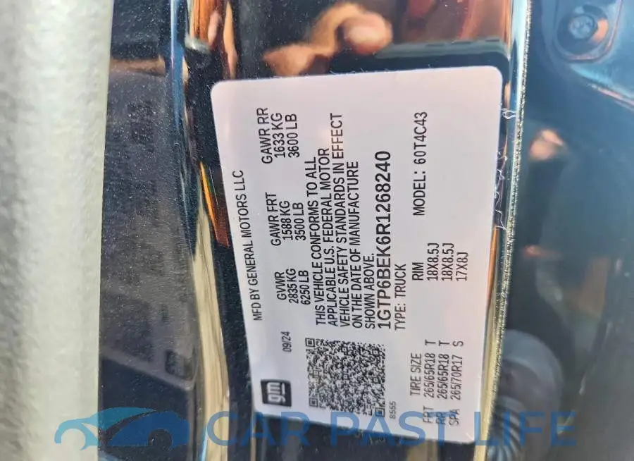 1GTP6BEK6R1268240# 12
