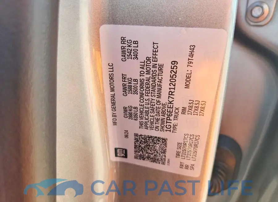 1GTP6EEK7R1205259# 12