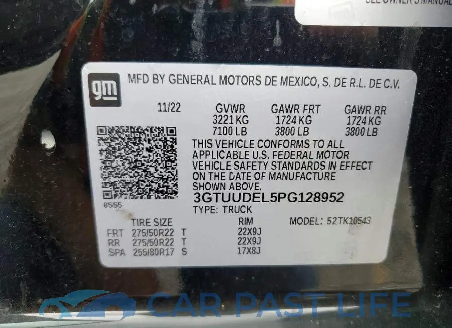 3GTUUDEL5PG128952# 12