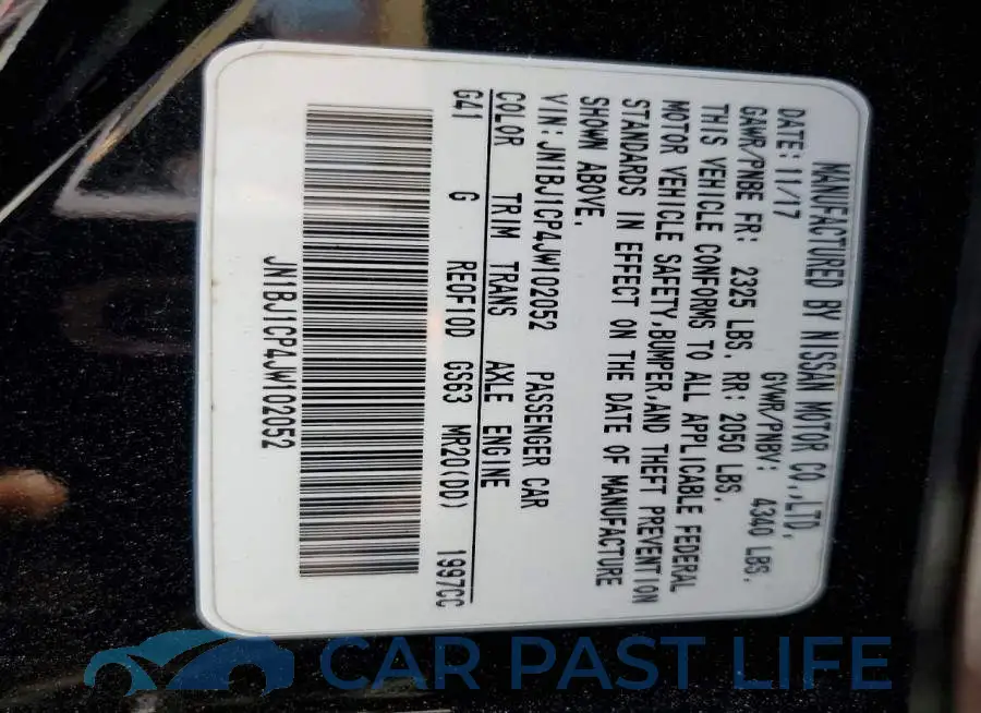 JN1BJ1CP4JW102052# 12