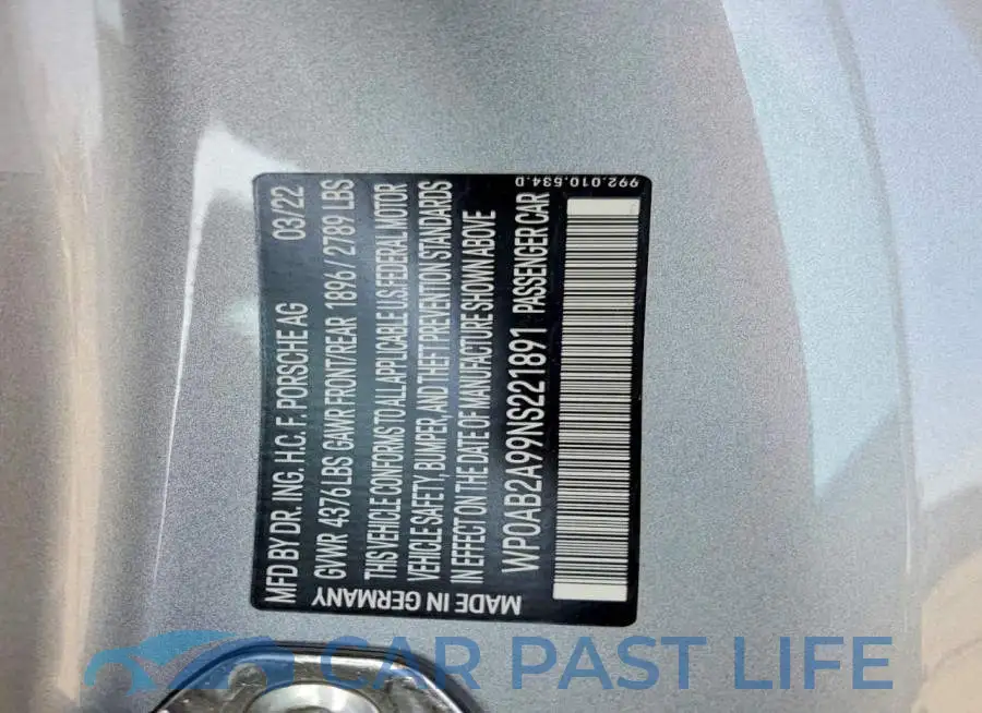WP0AB2A99NS221891# 12