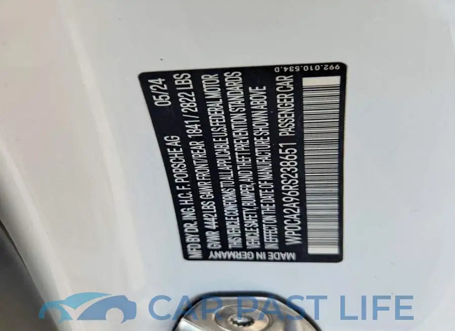 WP0CA2A96RS238651# 12