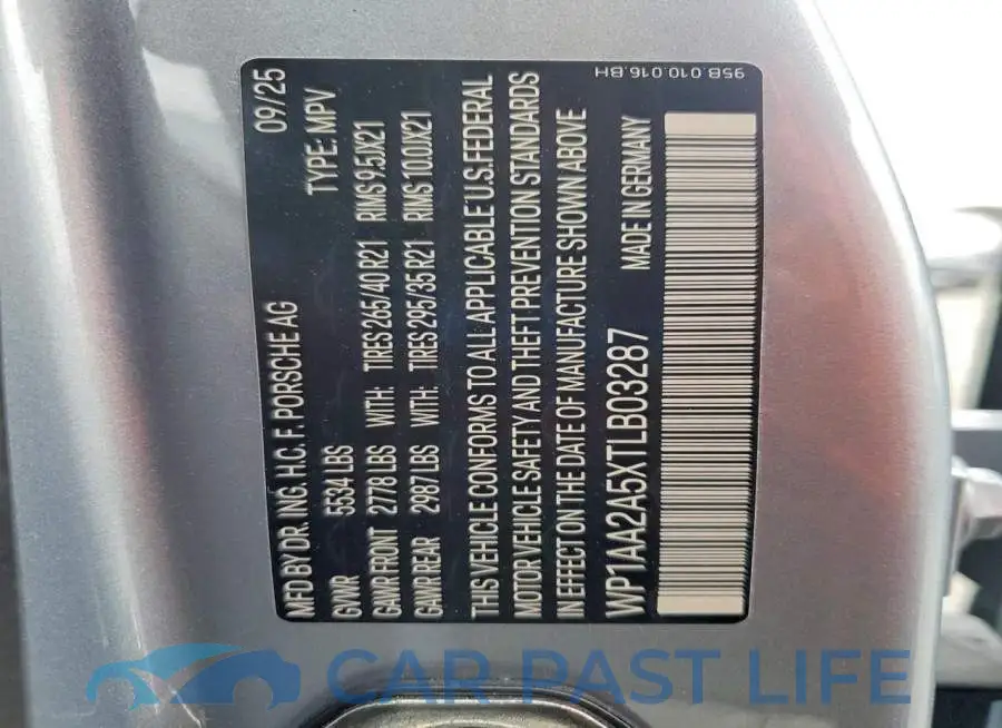 WP1AA2A5XTLB03287# 13