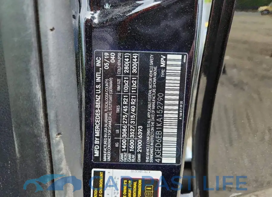 4JGED6EB1KA152790# 13