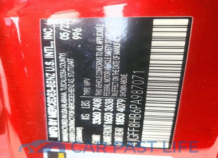 4JGFF8HB6PA987071# 14