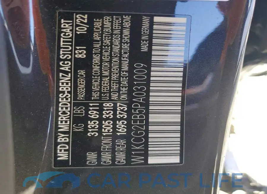 W1KCG2EB5PA031009# 12