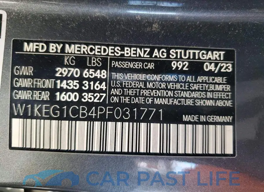 W1KEG1CB4PF031771# 12
