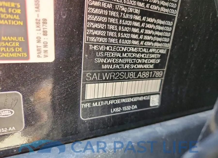 SALWR2SU8LA881789# 12