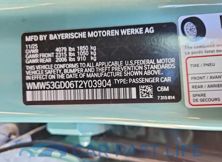 WMW53GD06T2Y03904# 12