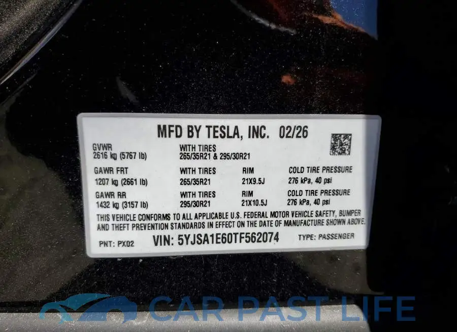 5YJSA1E60TF562074# 12