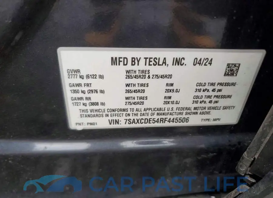 7SAXCDE54RF445506# 12
