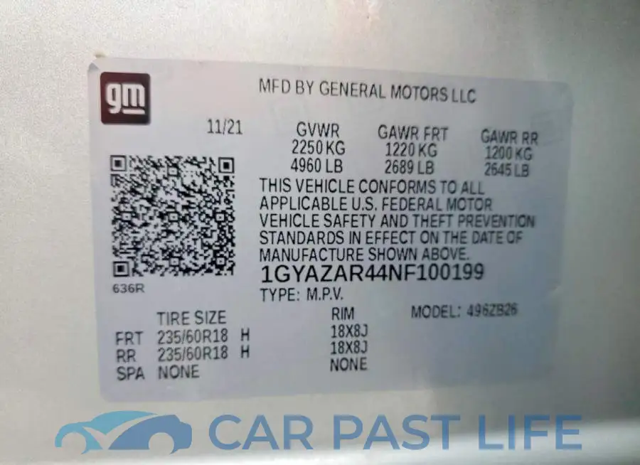 1GYAZAR44NF100199# 14