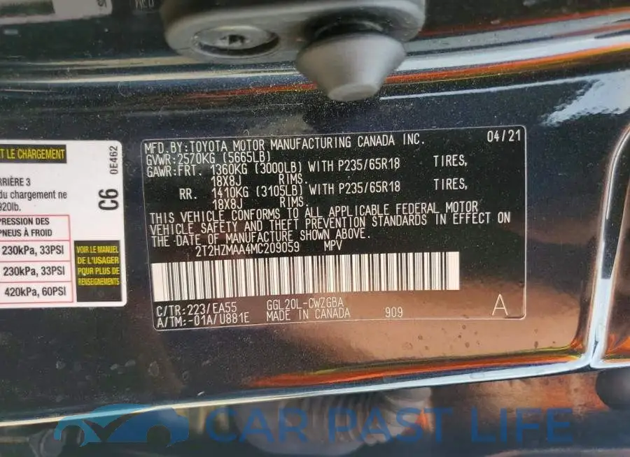 2T2HZMAA4MC209059# 13