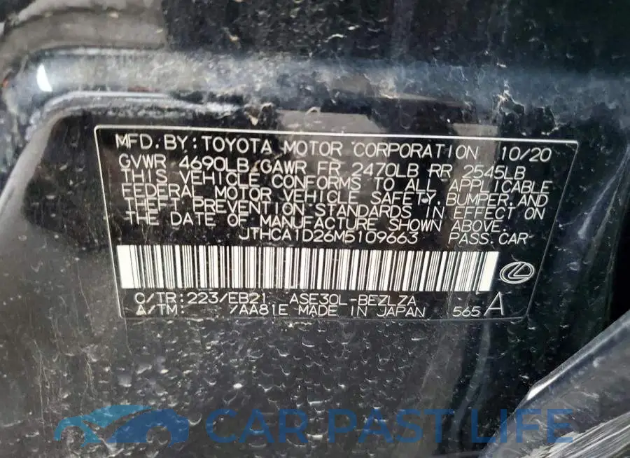 JTHCA1D26M5109663# 12