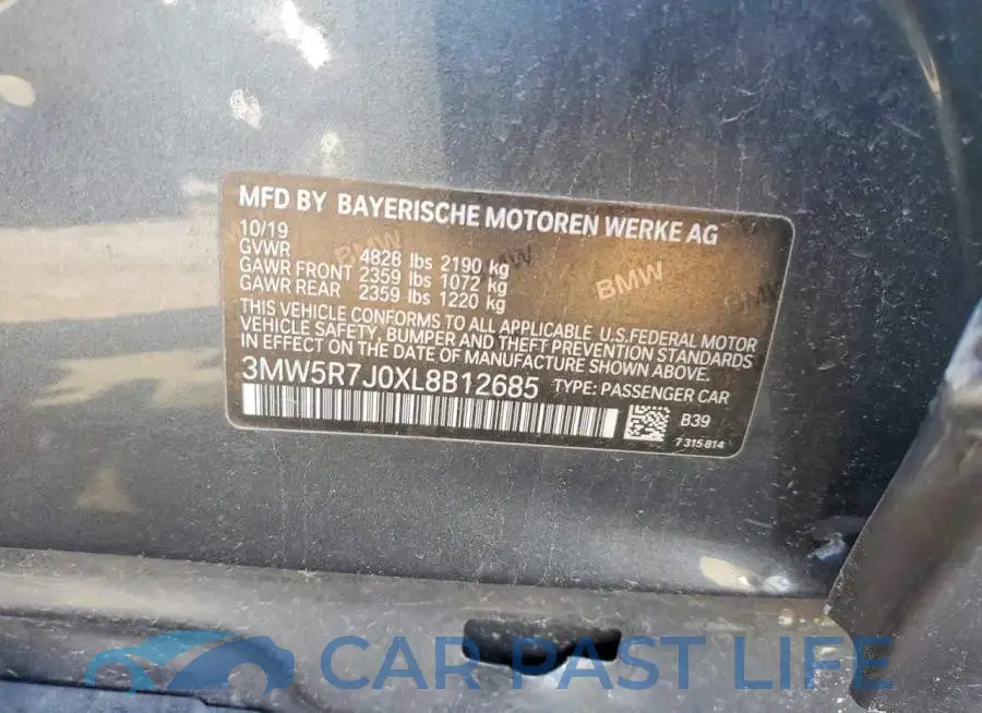 3MW5R7J0XL8B12685# 12