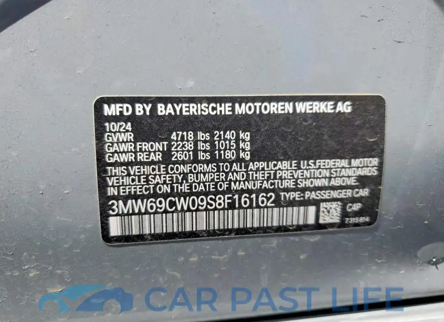 3MW69CW09S8F16162# 12
