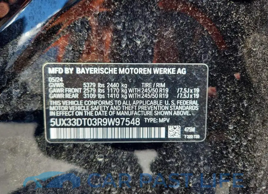 5UX33DT03R9W97548# 14