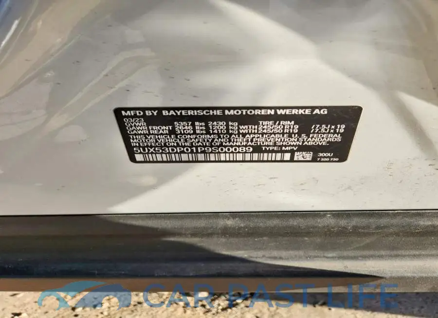 5UX53DP01P9S00089# 14