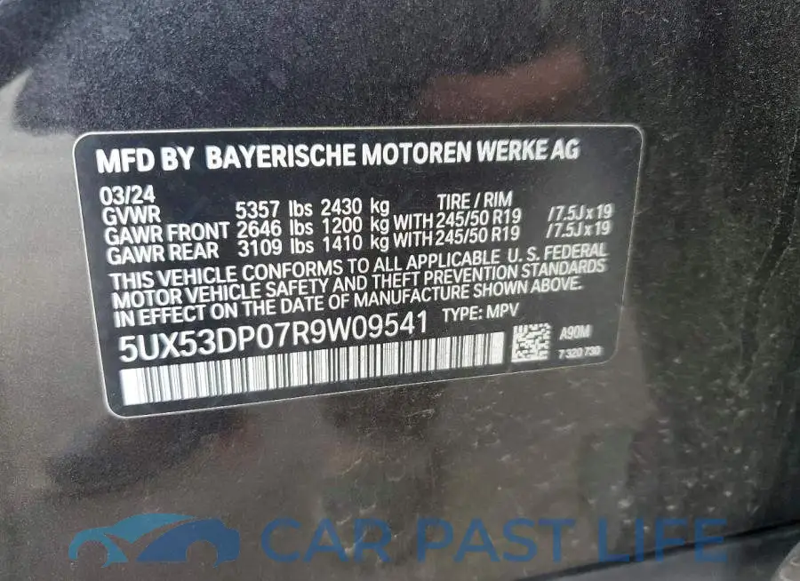 5UX53DP07R9W09541# 13