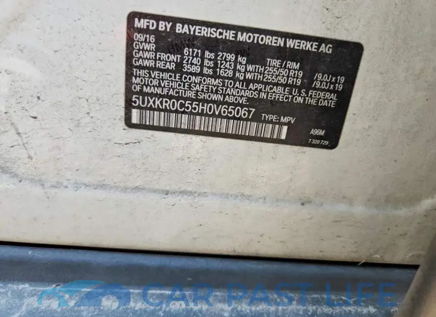 5UXKR0C55H0V65067# 12