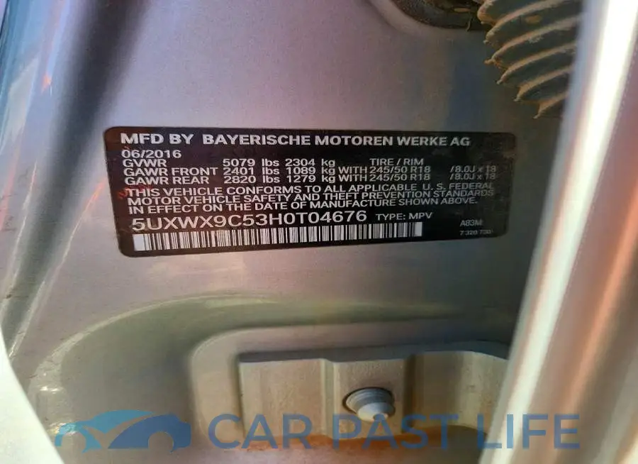 5UXWX9C53H0T04676# 13