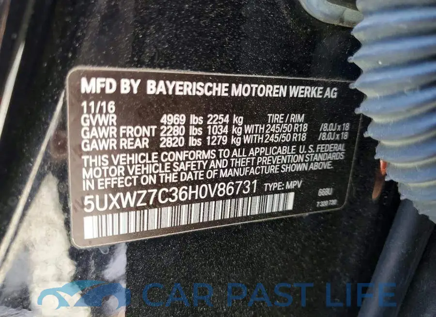 5UXWZ7C36H0V86731# 13