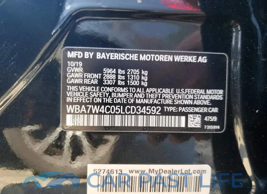 WBA7W4C05LCD34592# 12