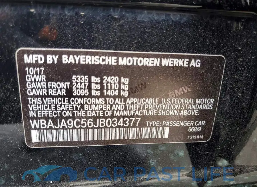 WBAJA9C56JB034377# 13