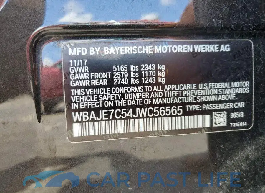 WBAJE7C54JWC56565# 12