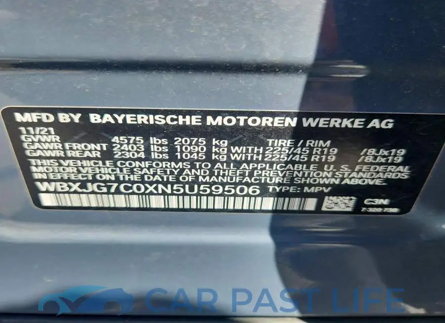 WBXJG7C0XN5U59506# 13
