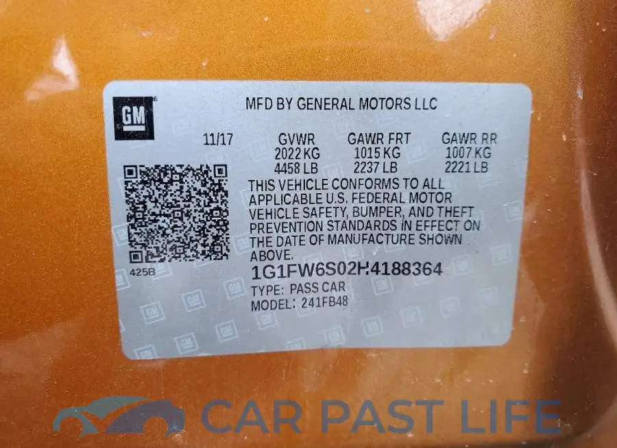 1G1FW6S02H4188364# 12