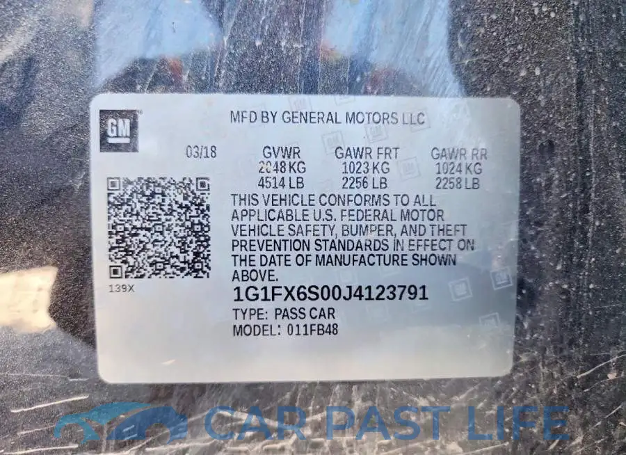 1G1FX6S00J4123791# 13