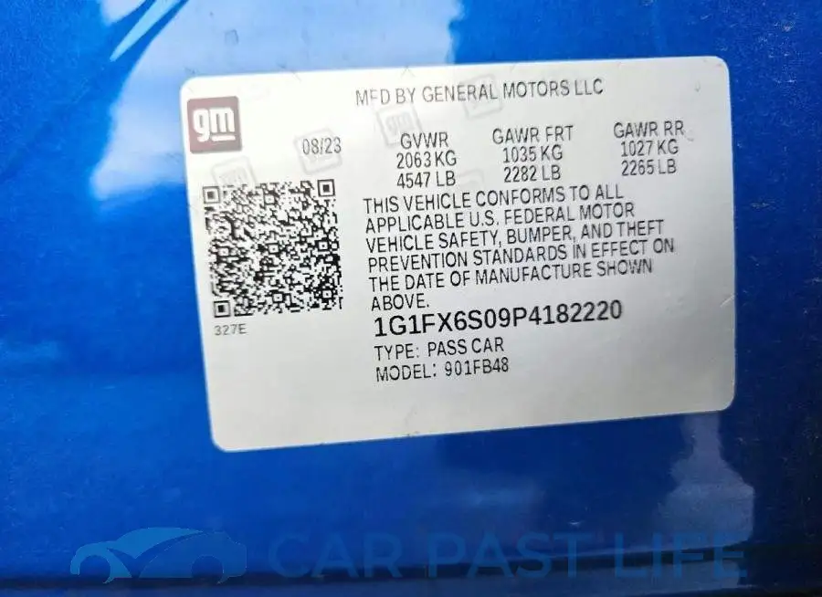 1G1FX6S09P4182220# 12