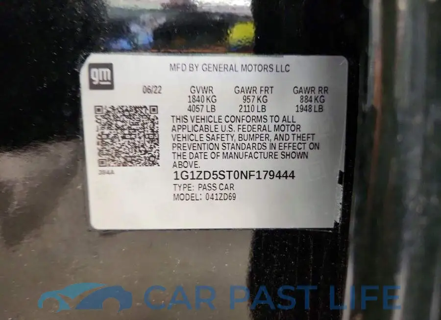 1G1ZD5ST0NF179444# 12
