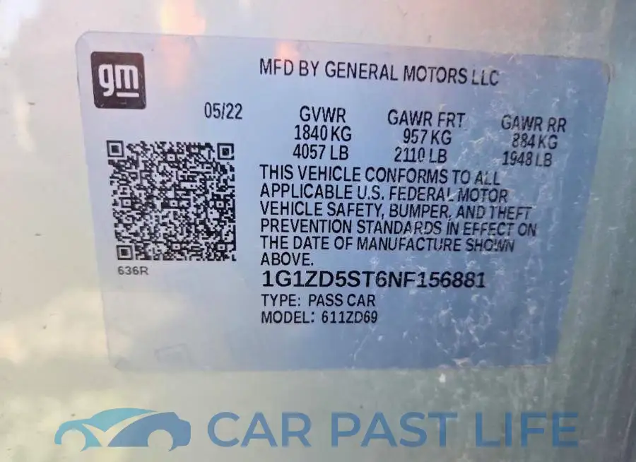 1G1ZD5ST6NF156881# 13