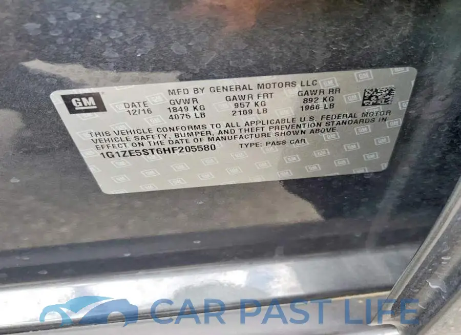 1G1ZE5ST6HF205580# 12