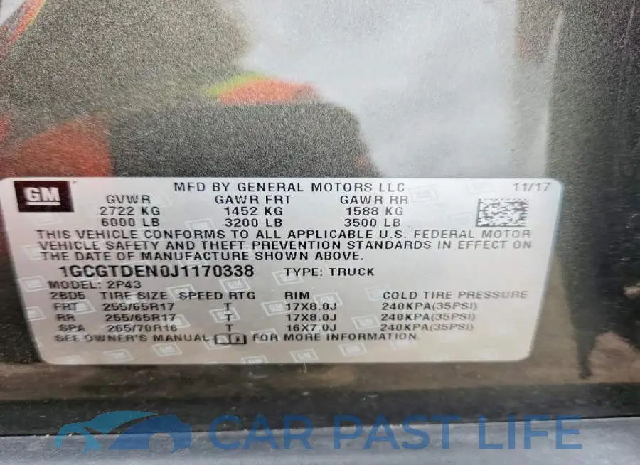 1GCGTDEN0J1170338# 12
