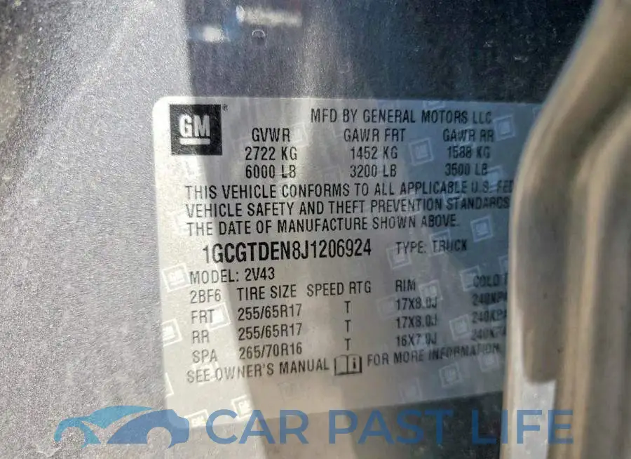 1GCGTDEN8J1206924# 13