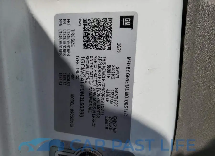 1GCWGAFP0M1150299# 13