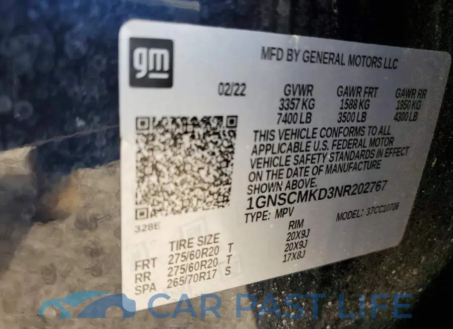 1GNSCMKD3NR202767# 13