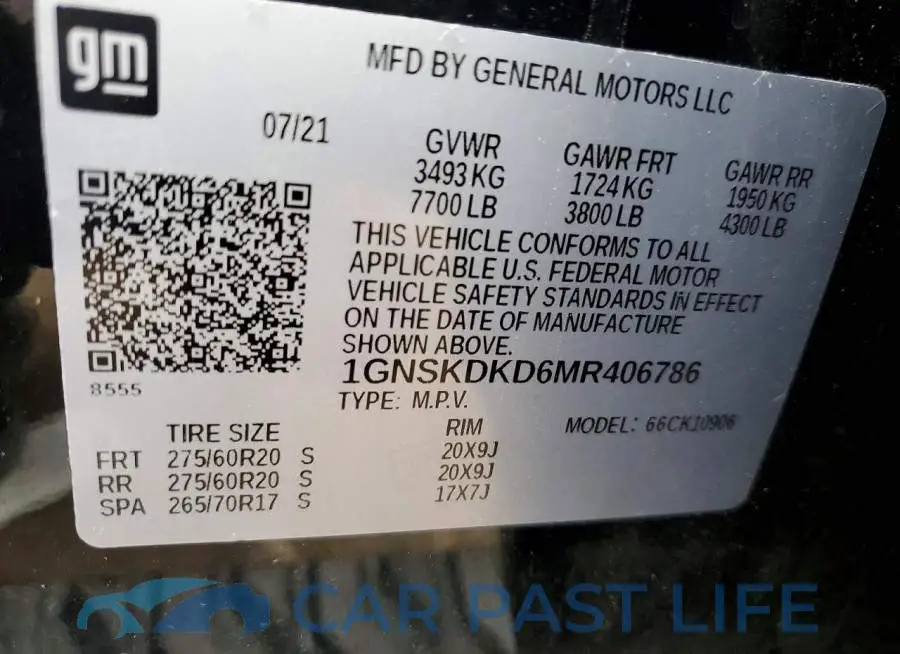 1GNSKDKD6MR406786# 14