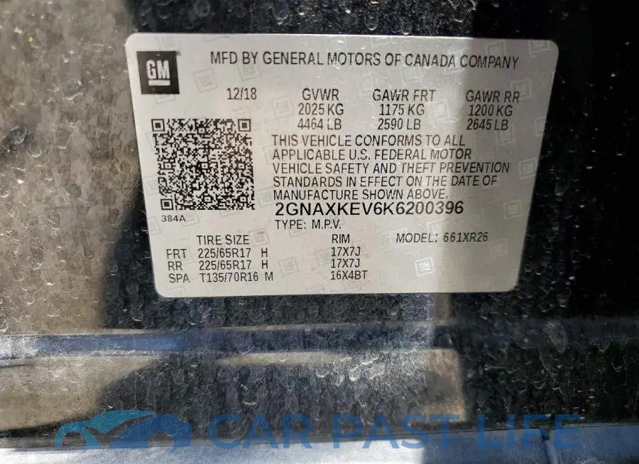 2GNAXKEV6K6200396# 12