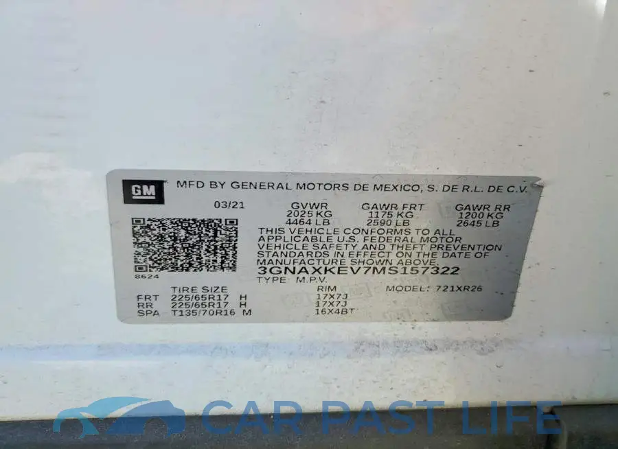 3GNAXKEV7MS157322# 14