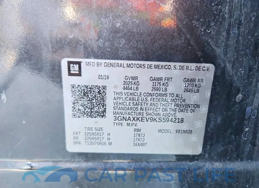 3GNAXKEV9KS594218# 13