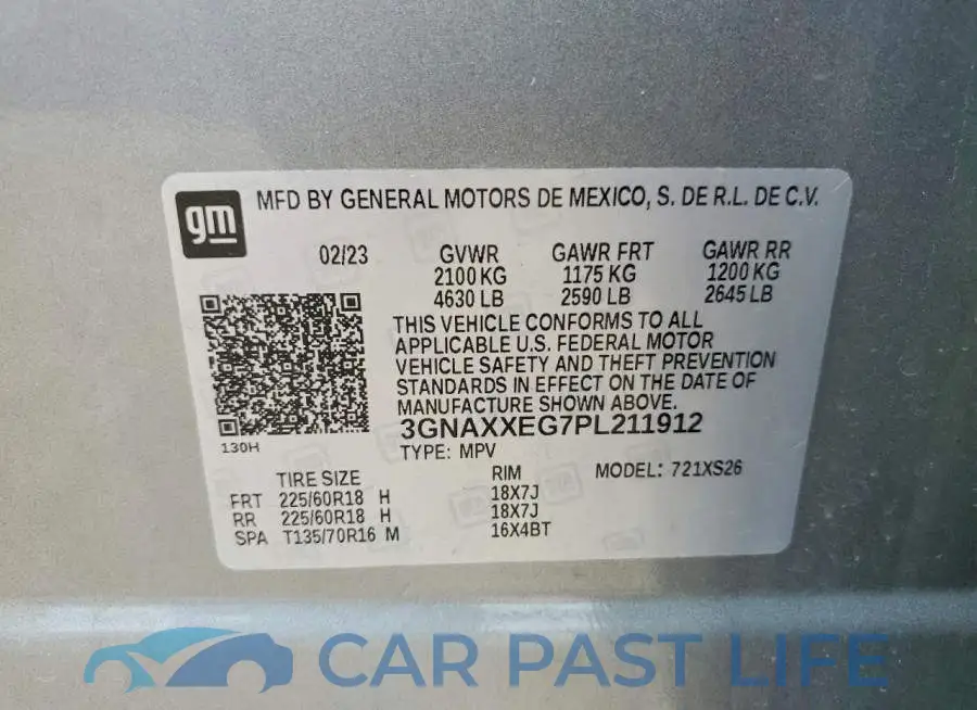 3GNAXXEG7PL211912# 12