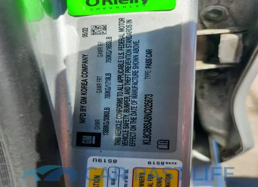 KL8CB6SA8NC025873# 12