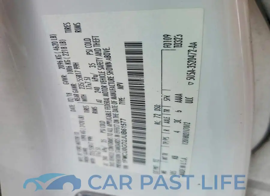 1FMCU0GD2JUB61577# 13
