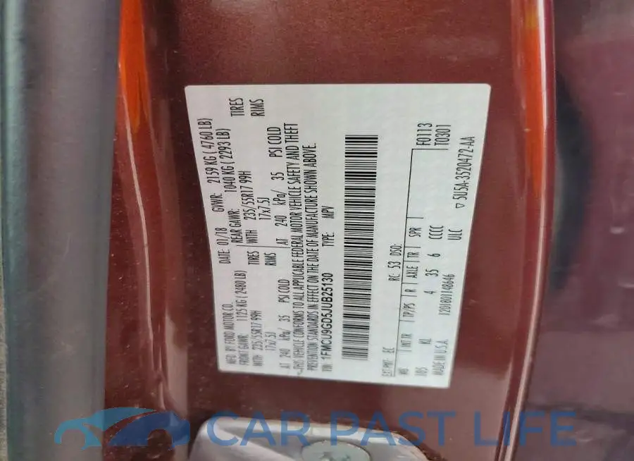 1FMCU9GD5JUB25130# 13