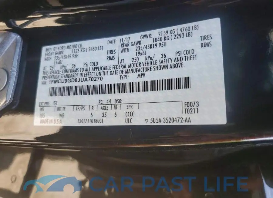 1FMCU9GD8JUA70270# 13